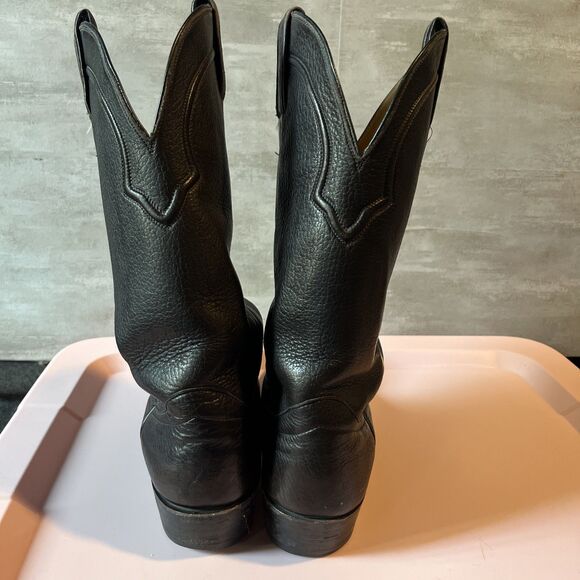 Vintage Boots & Boogie Santa Fe Men’s Black Leather Cowboy Boots Size 9.5 D